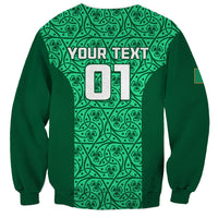 Custom Ireland Rugby Sweatshirt Irish Celtic Cross Mix Shamrock Pattern - Wonder Print Shop