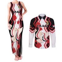 Personalized Iraq Independence Day Couples Matching Tank Maxi Dress and Long Sleeve Button Shirt Dove Carrying Flag - Wonder Print Shop