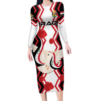 Personalized Iraq Independence Day Family Matching Long Sleeve Bodycon Dress and Hawaiian Shirt Dove Carrying Flag - Wonder Print Shop