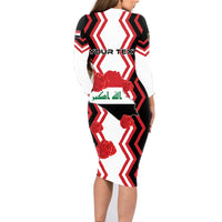 Personalized Iraq Independence Day Family Matching Long Sleeve Bodycon Dress and Hawaiian Shirt Dove Carrying Flag - Wonder Print Shop