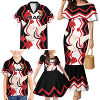 Personalized Iraq Independence Day Family Matching Mermaid Dress and Hawaiian Shirt Dove Carrying Flag - Wonder Print Shop