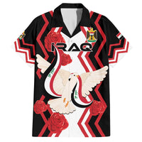 Personalized Iraq Independence Day Family Matching Off The Shoulder Long Sleeve Dress and Hawaiian Shirt Dove Carrying Flag - Wonder Print Shop