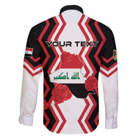 Personalized Iraq Independence Day Family Matching Off The Shoulder Long Sleeve Dress and Hawaiian Shirt Dove Carrying Flag - Wonder Print Shop