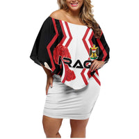 Personalized Iraq Independence Day Family Matching Off Shoulder Short Dress and Hawaiian Shirt Dove Carrying Flag - Wonder Print Shop