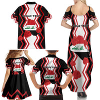 Personalized Iraq Independence Day Family Matching Summer Maxi Dress and Hawaiian Shirt Dove Carrying Flag - Wonder Print Shop