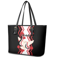 Iraq Independence Day Leather Tote Bag Dove Carrying Flag - Wonder Print Shop