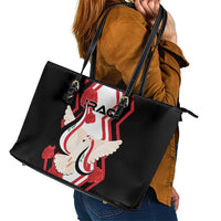 Iraq Independence Day Leather Tote Bag Dove Carrying Flag - Wonder Print Shop