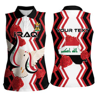 Personalized Iraq Independence Day Women Sleeveless Polo Shirt Dove Carrying Flag - Wonder Print Shop