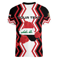 Personalized Iraq Independence Day Women V-Neck T-Shirt Dove Carrying Flag - Wonder Print Shop