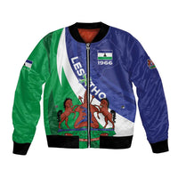 Lesotho 1966 Unique Bomber Jacket Spiral Aloe Coat of Arms - Wonder Print Shop