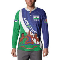 Lesotho 1966 Unique Button Sweatshirt Spiral Aloe Coat of Arms - Wonder Print Shop