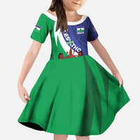 Lesotho 1966 Unique Family Matching Long Sleeve Bodycon Dress and Hawaiian Shirt Spiral Aloe Coat of Arms - Wonder Print Shop