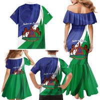 Lesotho 1966 Unique Family Matching Mermaid Dress and Hawaiian Shirt Spiral Aloe Coat of Arms - Wonder Print Shop