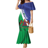 Lesotho 1966 Unique Family Matching Mermaid Dress and Hawaiian Shirt Spiral Aloe Coat of Arms - Wonder Print Shop