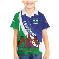 Lesotho 1966 Unique Family Matching Mermaid Dress and Hawaiian Shirt Spiral Aloe Coat of Arms - Wonder Print Shop