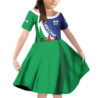 Lesotho 1966 Unique Family Matching Off Shoulder Short Dress and Hawaiian Shirt Spiral Aloe Coat of Arms - Wonder Print Shop