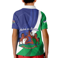 Lesotho 1966 Unique Kid Polo Shirt Spiral Aloe Coat of Arms - Wonder Print Shop