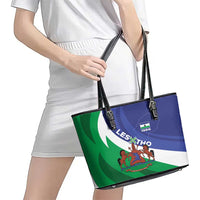 Lesotho 1966 Unique Leather Tote Bag Spiral Aloe Coat of Arms - Wonder Print Shop