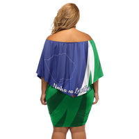 Lesotho 1966 Unique Off Shoulder Short Dress Spiral Aloe Coat of Arms - Wonder Print Shop