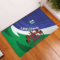 Lesotho 1966 Unique Rubber Doormat Spiral Aloe Coat of Arms - Wonder Print Shop