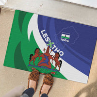 Lesotho 1966 Unique Rubber Doormat Spiral Aloe Coat of Arms - Wonder Print Shop