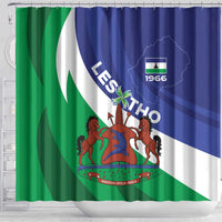 Lesotho 1966 Unique Shower Curtain Spiral Aloe Coat of Arms