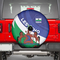Lesotho 1966 Unique Spare Tire Cover Spiral Aloe Coat of Arms - Wonder Print Shop