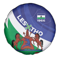 Lesotho 1966 Unique Spare Tire Cover Spiral Aloe Coat of Arms - Wonder Print Shop