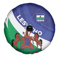 Lesotho 1966 Unique Spare Tire Cover Spiral Aloe Coat of Arms - Wonder Print Shop