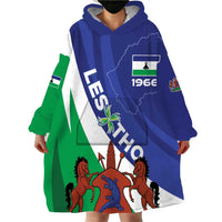 Lesotho 1966 Unique Wearable Blanket Hoodie Spiral Aloe Coat of Arms - Wonder Print Shop