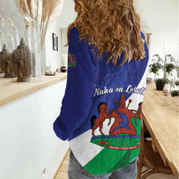 Lesotho 1966 Unique Women Casual Shirt Spiral Aloe Coat of Arms - Wonder Print Shop