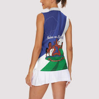 Lesotho 1966 Unique Women Sleeveless Polo Shirt Spiral Aloe Coat of Arms - Wonder Print Shop
