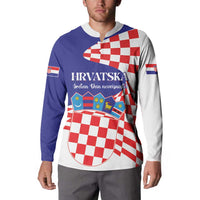 Personalized Croatia Independence Day 1991 Button Sweatshirt Sretan Dan neovisnosti Hrvatske - Wonder Print Shop