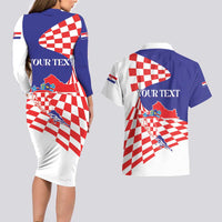 Personalized Croatia Independence Day 1991 Couples Matching Long Sleeve Bodycon Dress and Hawaiian Shirt Sretan Dan neovisnosti Hrvatske - Wonder Print Shop