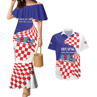 Personalized Croatia Independence Day 1991 Couples Matching Mermaid Dress and Hawaiian Shirt Sretan Dan neovisnosti Hrvatske - Wonder Print Shop