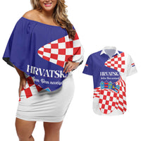 Personalized Croatia Independence Day 1991 Couples Matching Off Shoulder Short Dress and Hawaiian Shirt Sretan Dan neovisnosti Hrvatske - Wonder Print Shop