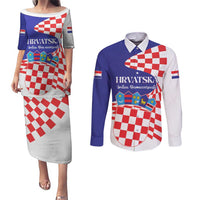 Personalized Croatia Independence Day 1991 Couples Matching Puletasi and Long Sleeve Button Shirt Sretan Dan neovisnosti Hrvatske - Wonder Print Shop