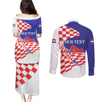 Personalized Croatia Independence Day 1991 Couples Matching Puletasi and Long Sleeve Button Shirt Sretan Dan neovisnosti Hrvatske - Wonder Print Shop