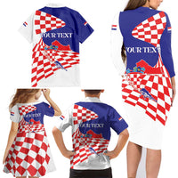 Personalized Croatia Independence Day 1991 Family Matching Long Sleeve Bodycon Dress and Hawaiian Shirt Sretan Dan neovisnosti Hrvatske - Wonder Print Shop