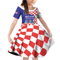 Personalized Croatia Independence Day 1991 Family Matching Off Shoulder Short Dress and Hawaiian Shirt Sretan Dan neovisnosti Hrvatske - Wonder Print Shop