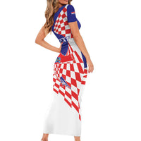 Personalized Croatia Independence Day 1991 Family Matching Short Sleeve Bodycon Dress and Hawaiian Shirt Sretan Dan neovisnosti Hrvatske - Wonder Print Shop