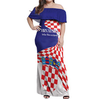 Personalized Croatia Independence Day 1991 Off Shoulder Maxi Dress Sretan Dan neovisnosti Hrvatske - Wonder Print Shop
