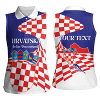 Personalized Croatia Independence Day 1991 Women Sleeveless Polo Shirt Sretan Dan neovisnosti Hrvatske - Wonder Print Shop