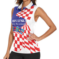Personalized Croatia Independence Day 1991 Women Sleeveless Polo Shirt Sretan Dan neovisnosti Hrvatske - Wonder Print Shop