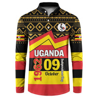 Personalized Uganda Independence Day 1962 Button Sweatshirt African Pattern - Wonder Print Shop