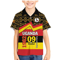 Personalized Uganda Independence Day 1962 Family Matching Mermaid Dress and Hawaiian Shirt African Pattern - Wonder Print Shop
