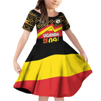 Personalized Uganda Independence Day 1962 Family Matching Off Shoulder Short Dress and Hawaiian Shirt African Pattern - Wonder Print Shop