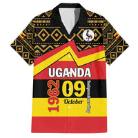 Personalized Uganda Independence Day 1962 Family Matching Short Sleeve Bodycon Dress and Hawaiian Shirt African Pattern - Wonder Print Shop