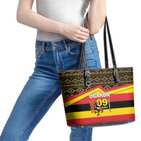 Uganda Independence Day 1962 Leather Tote Bag African Pattern - Wonder Print Shop