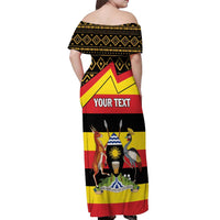 Personalized Uganda Independence Day 1962 Off Shoulder Maxi Dress African Pattern - Wonder Print Shop